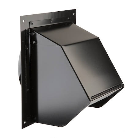 Almo Black Steel Wall Cap for 6-inch Round Duct 843BL